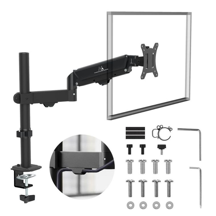 Maclean, uchwyt na monitor, sprężyna gazowa, 17"-32", 2-10 kg, czarny, MC-135