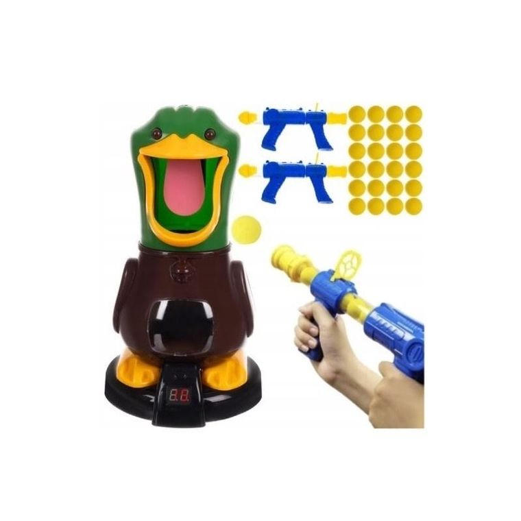 Macyszyn Toys, strzelanie do kaczki, wyrzutnia na piłki z celem