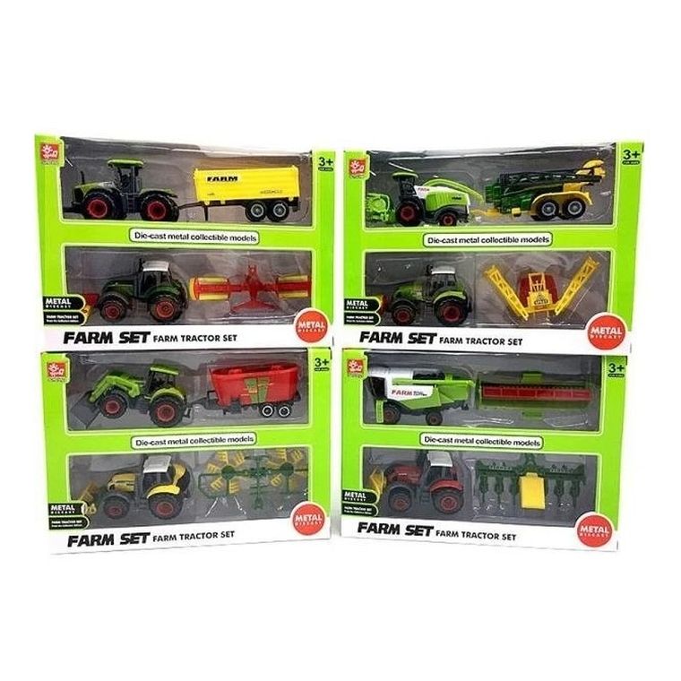 Macyszyn Toys, traktor, metalowy pojazd rolniczy, 2 szt.