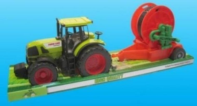Macyszyn Toys, traktor z maszyną rolniczą, czerwona