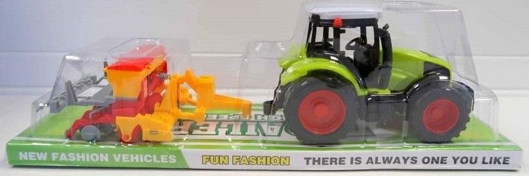 Macyszyn Toys, traktor z maszyną rolniczą, pomarańczowa