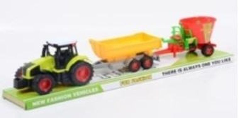 Macyszyn Toys, traktor z przyczepą i maszyną rolniczą