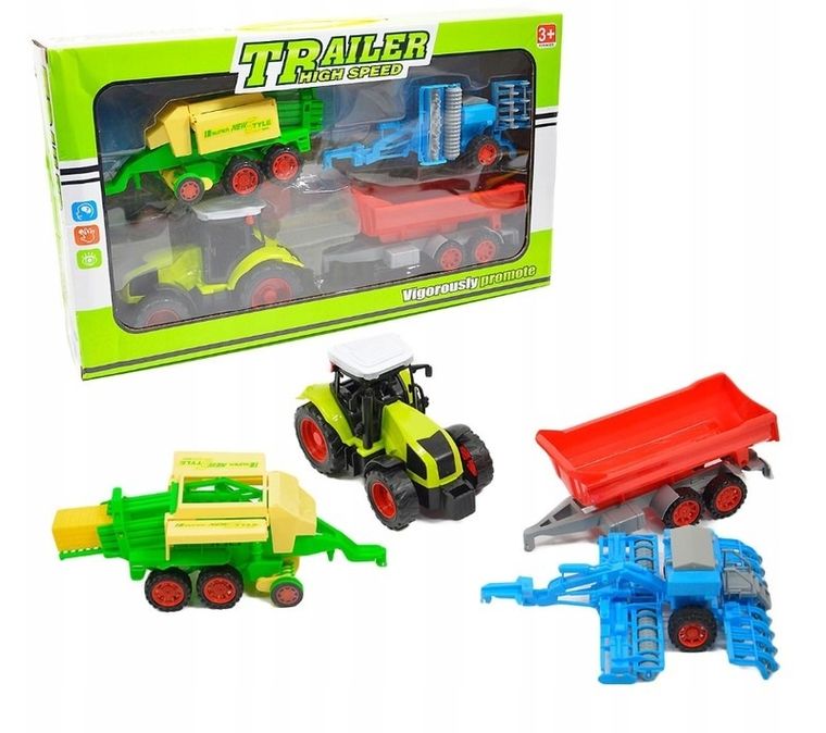 Macyszyn Toys, traktor z przyczepami, maszyny rolnicze