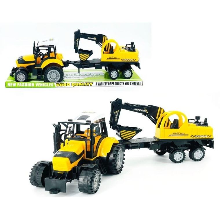 Macyszyn, traktor z koparką, pojazd rolniczy