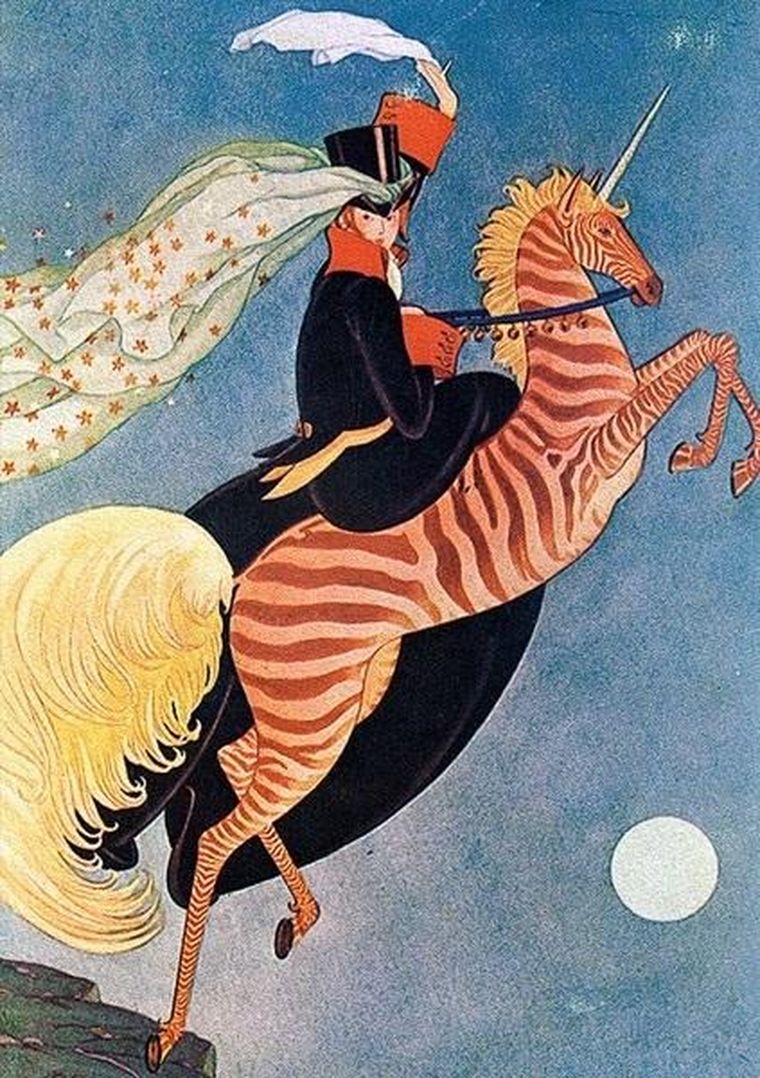 Madame Treacle, karnet B6 z kopertą, Jednorożec i gwiazdy