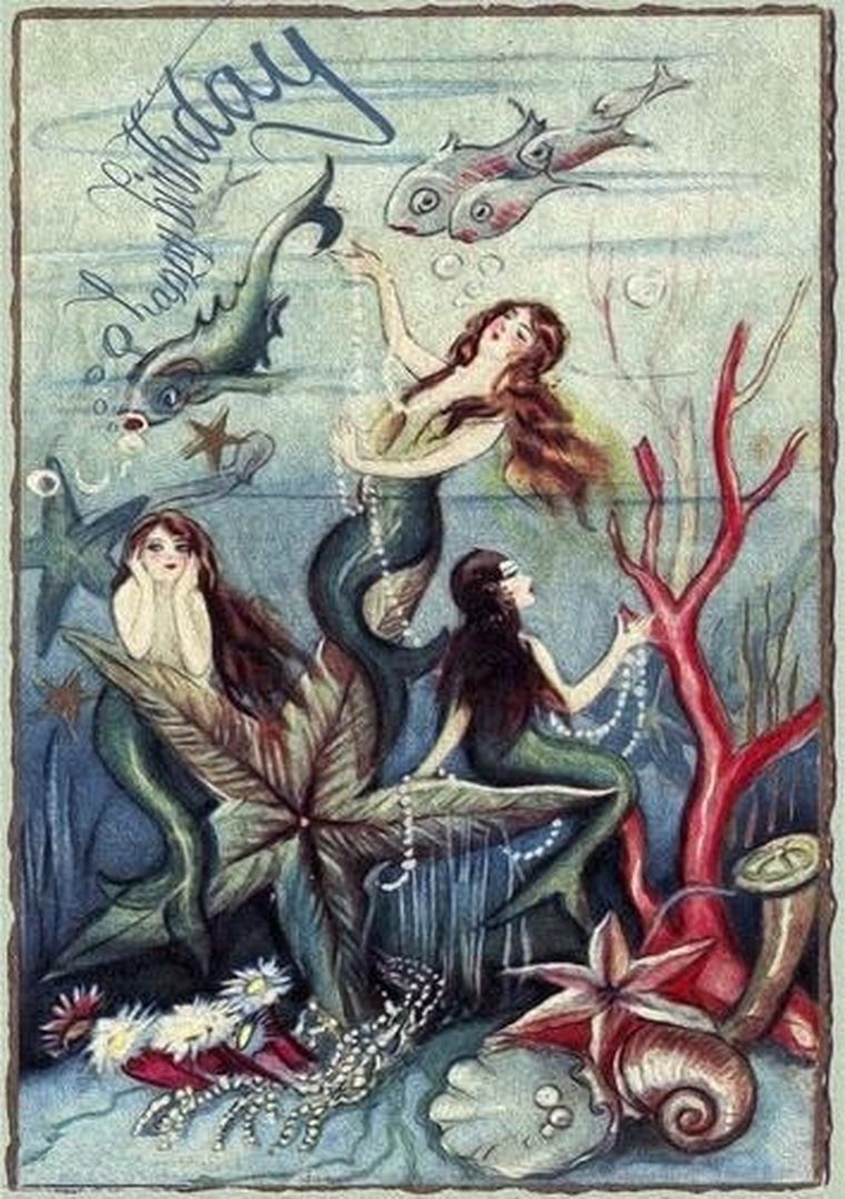 Madame Treacle, karnet urodzinowy z kopertą B6, Syreny