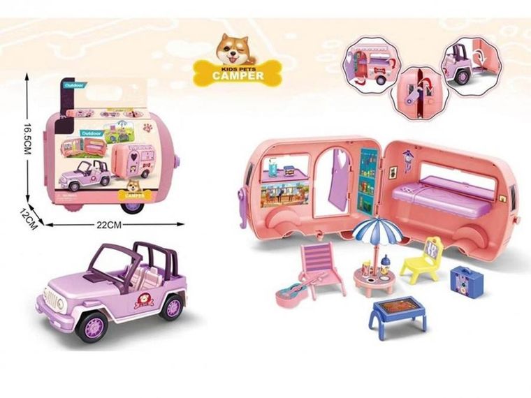 Madej, auto z camperem i akcesoriami