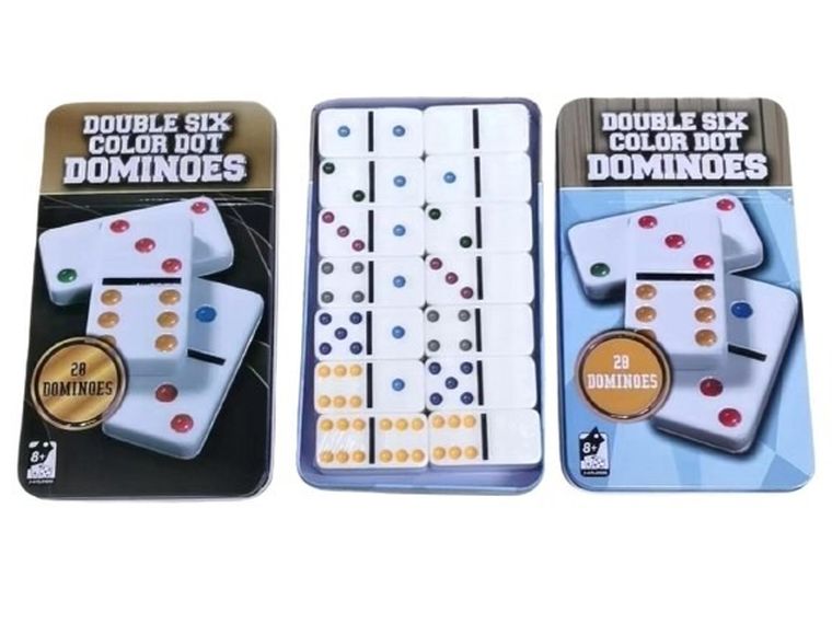 Madej, Domino, w metalowym pudełku, gra logiczna