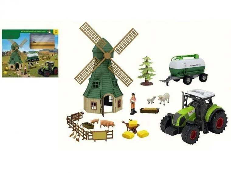 Madej, farma z młynem, traktorem i figurkami, 57 elementów