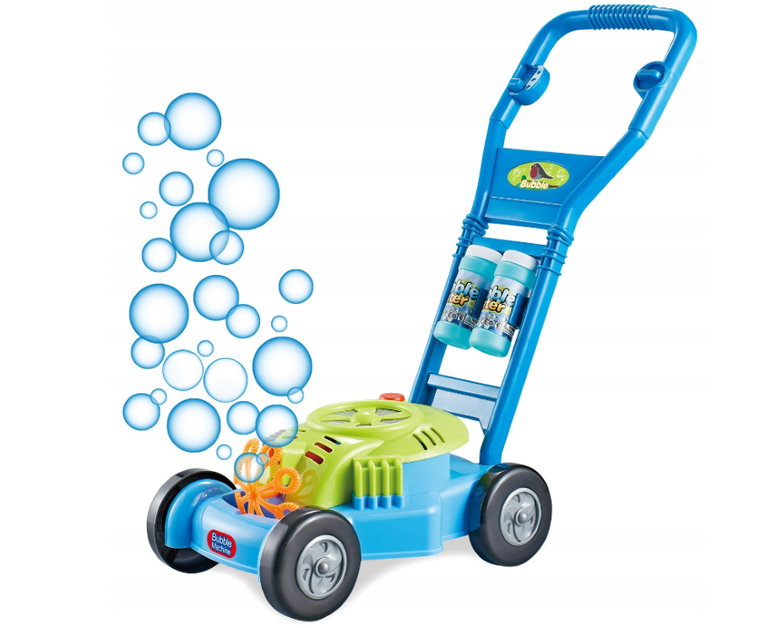 Madej, kosiarka z dźwiękiem, zestaw do puszczania baniek mydlanych