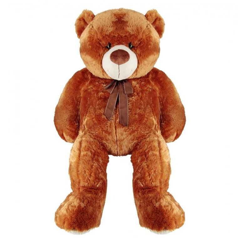 Madej, miś pluszowy z kokardą, brązowy, 100 cm