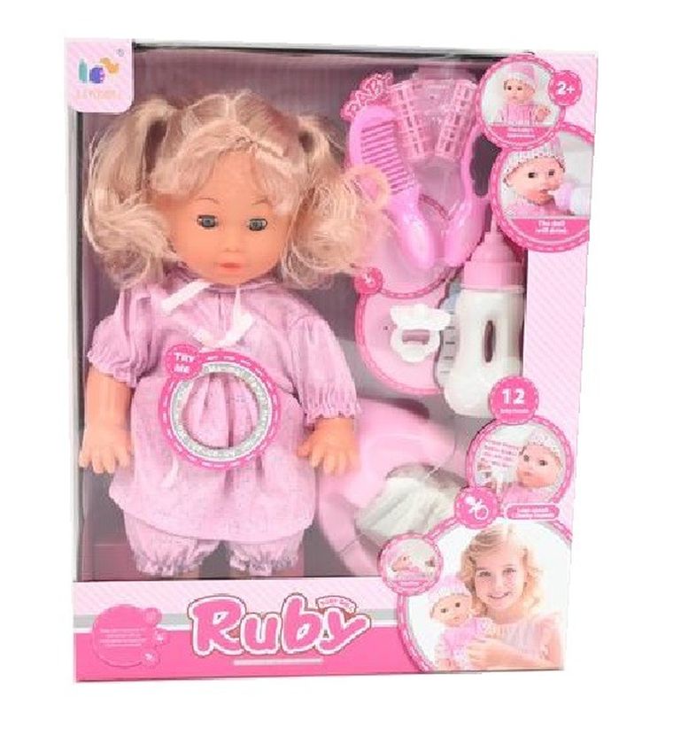 Madej, siusiająca lalka bobas z akcesoriami, 35 cm