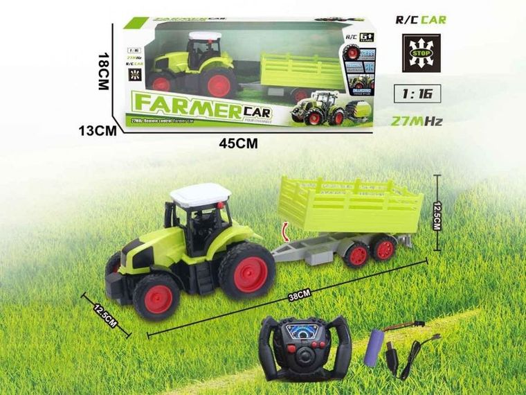 Madej, traktor z przyczepą, pojazd zdalnie sterowany