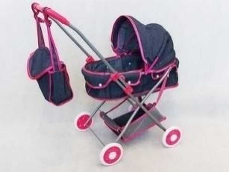 Madej, wózek głęboki dla lalek, denim