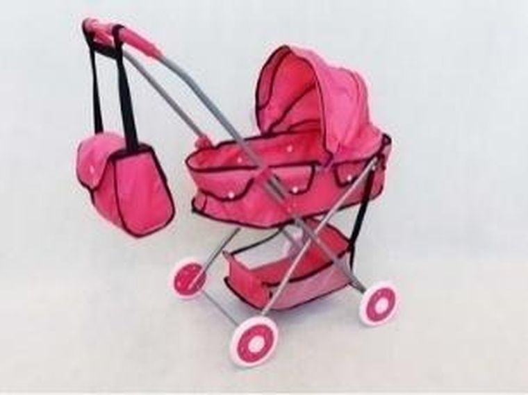 Madej, wózek głęboki dla lalek, różowy