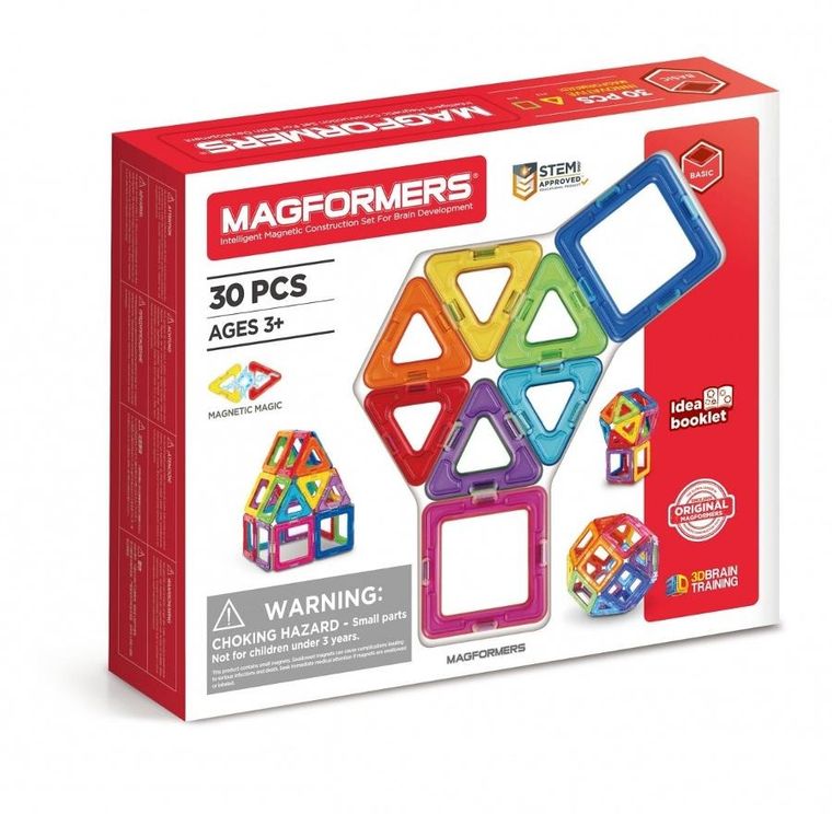Magformers, Basic, klocki magnetyczne, 30 elementów
