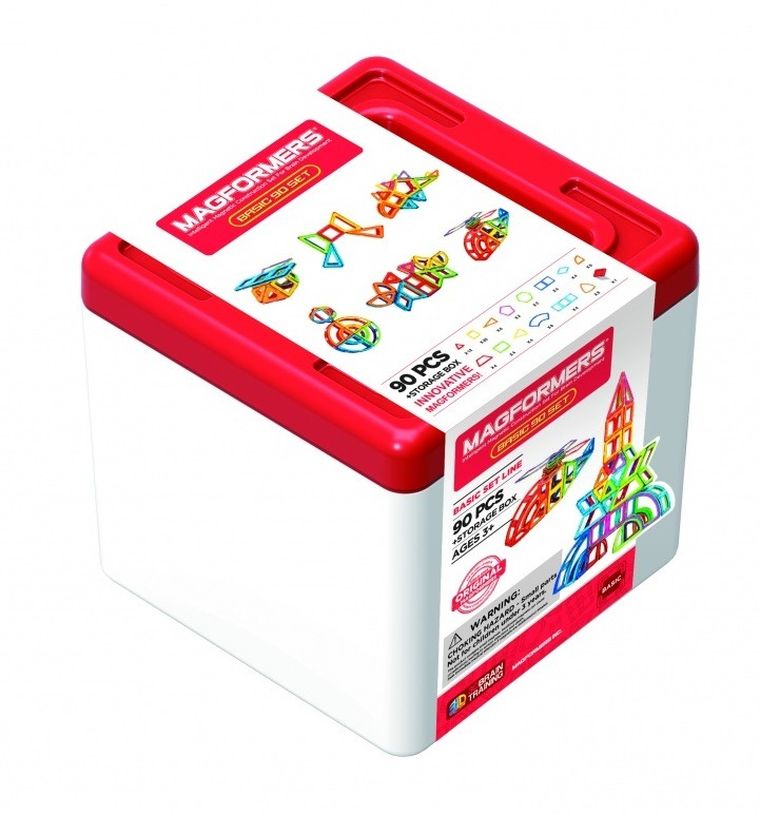 Magformers, Basic, magnetyczne klocki, 90 elementów