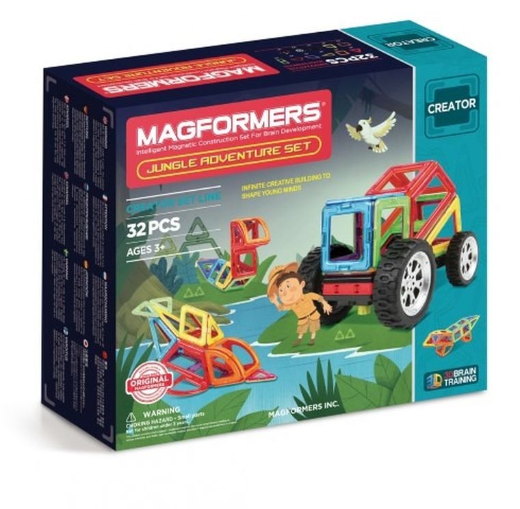 Magformers, Creator adventure jungle, klocki magnetyczne, 32 elementów
