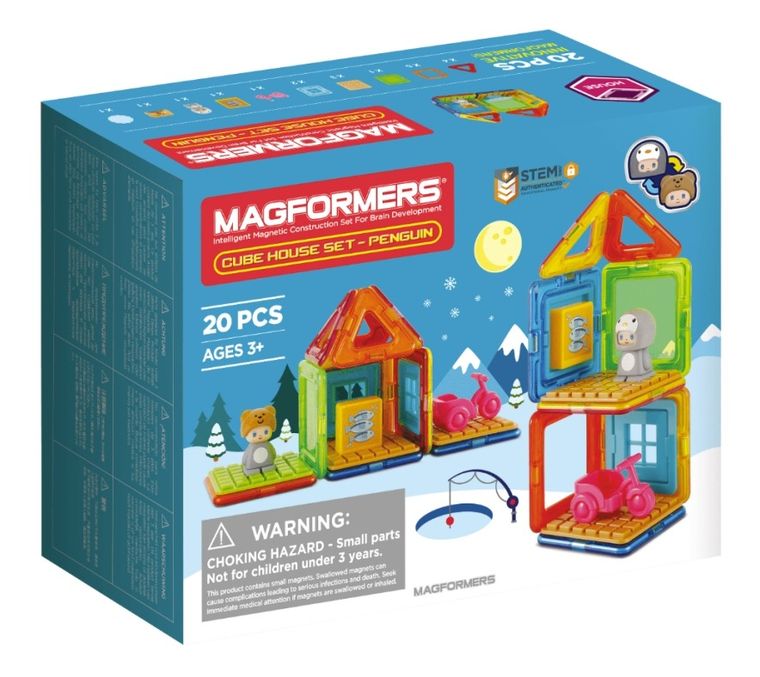 Magformers, Cube House, Pingwin, klocki magnetyczne, 20 elementów