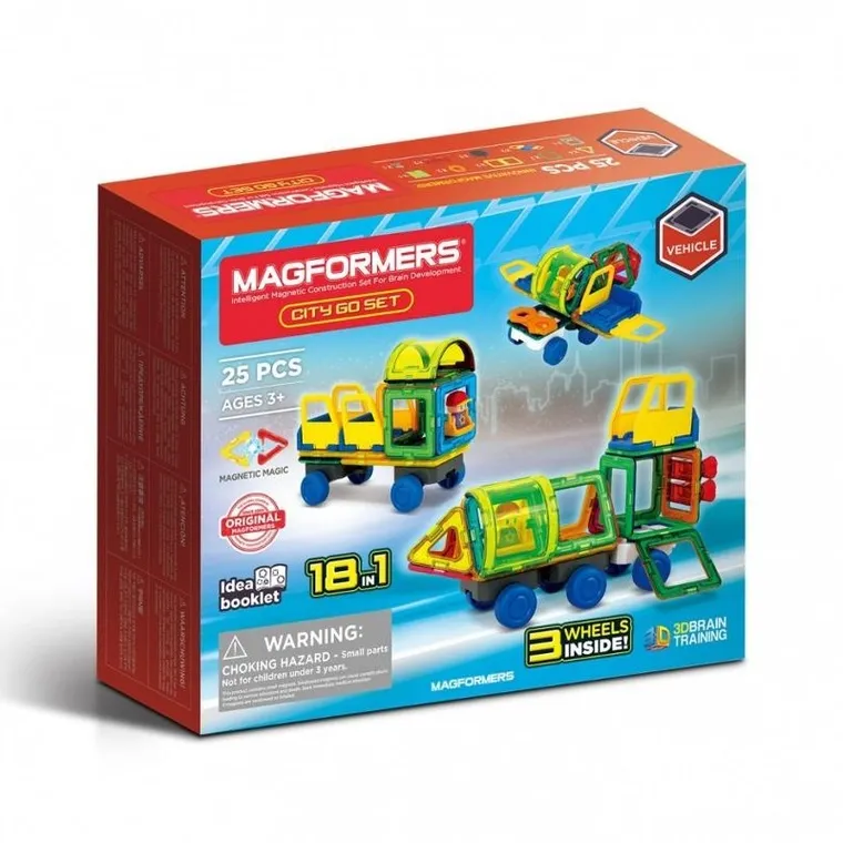 Magformers, Vehicle, City Go Set, klocki magnetyczne, 25 elementów