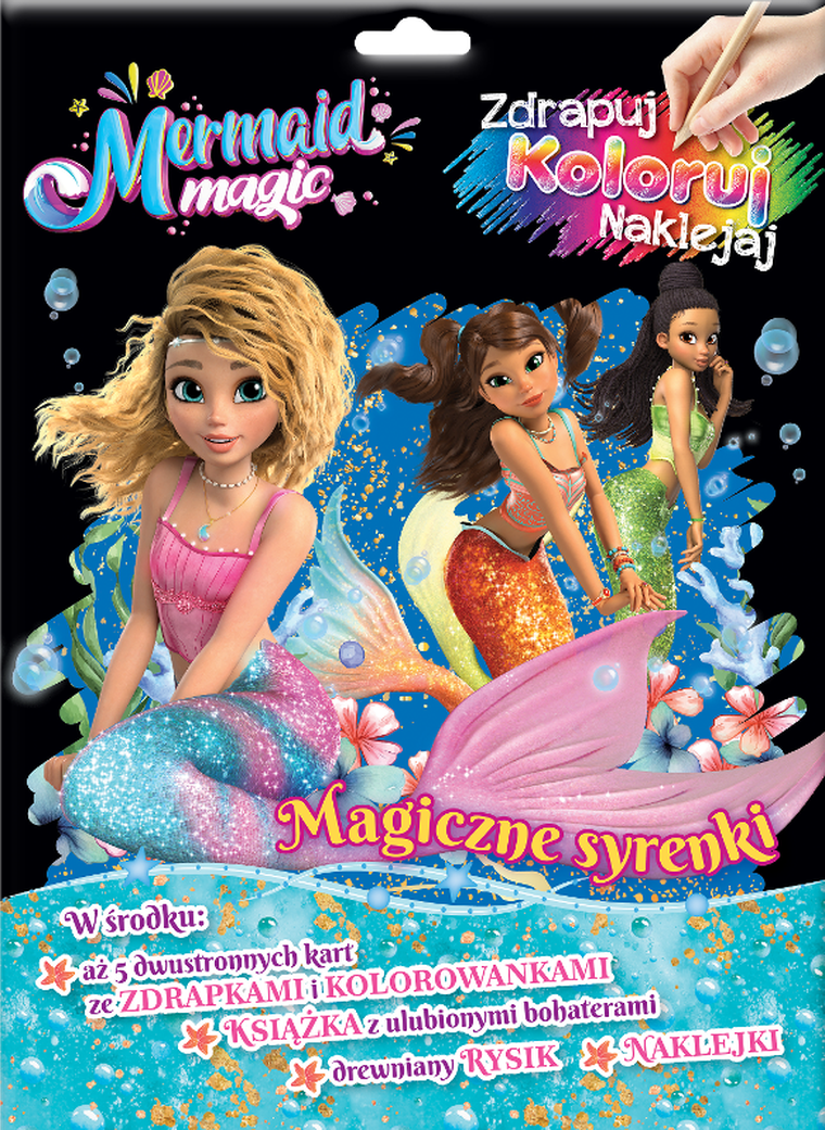 Magia Syren. Magiczne syrenki. Zdrapuj, koloruj, naklejaj