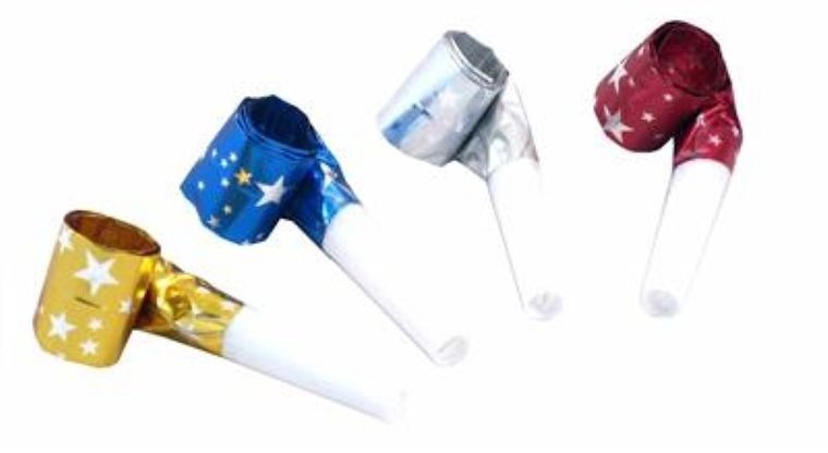 Magic Party, gwizdki, 35 cm, 4 szt.