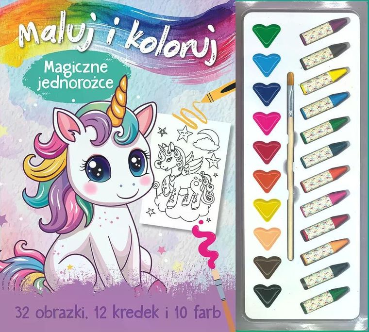 Magiczne jednorożce. Maluj i koloruj