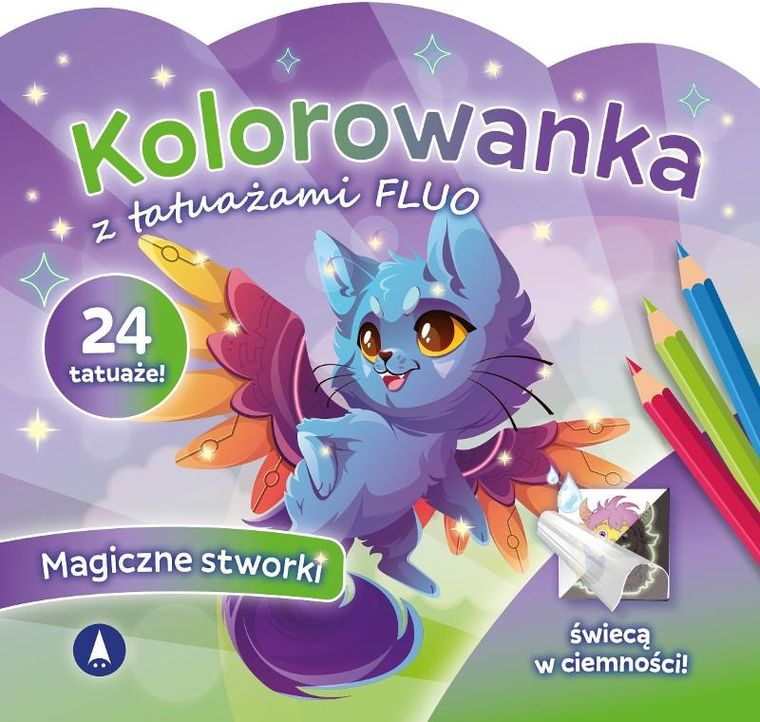 Magiczne stworki. Kolorowanka z tatuażami fluo