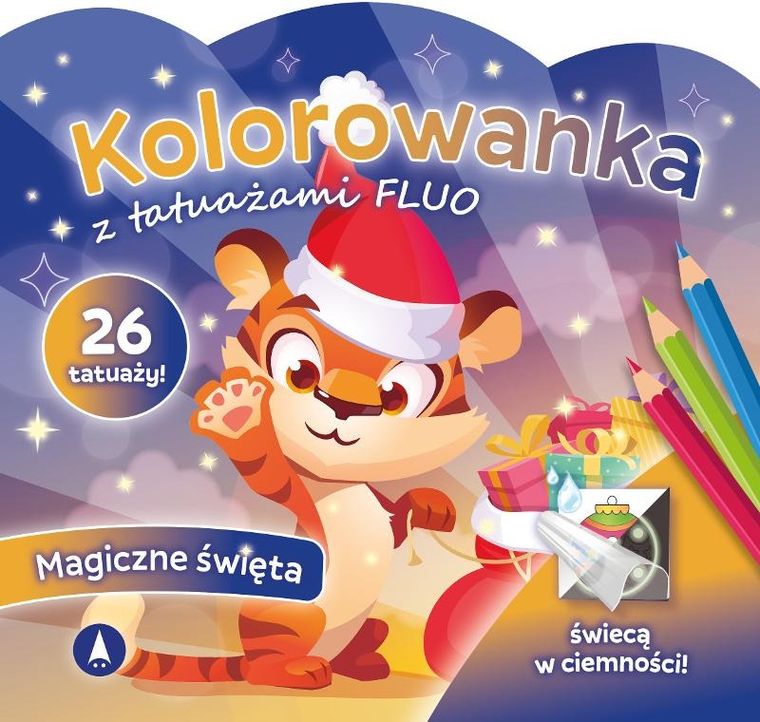 Magiczne święta. Kolorowanka z tatuażami fluo