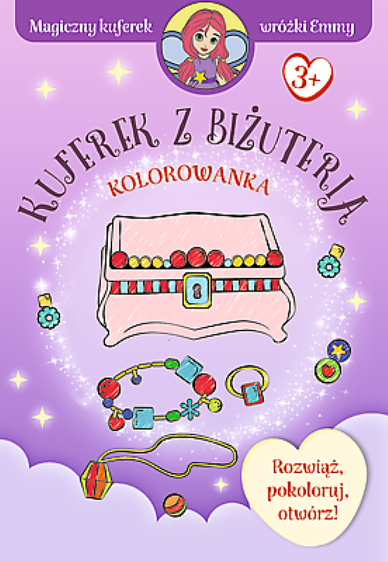Magiczny kuferek wróżki Emmy. Rozwiąż, pokoloruj, otwórz! Kuferek z biżuterią