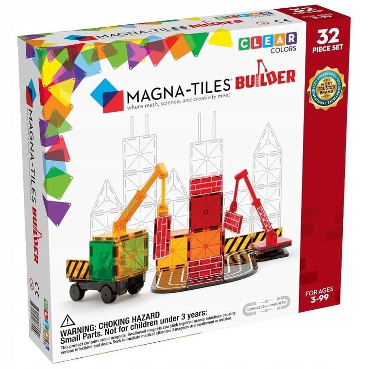 Magna Tiles, Builder, klocki magnetyczne, 32 elementy