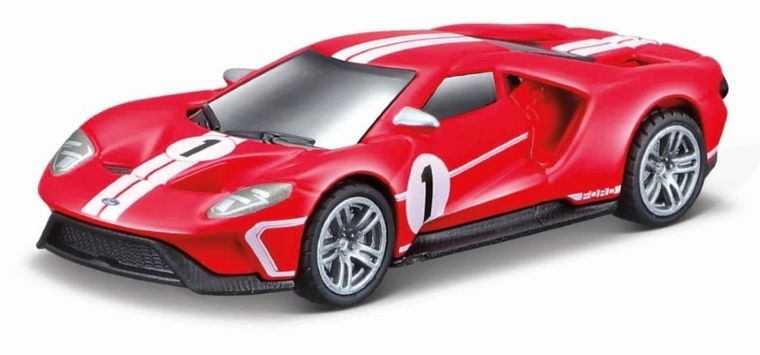 Maisto, 2018 GT Heritage + holownik, zestaw pojazdów, czerwony