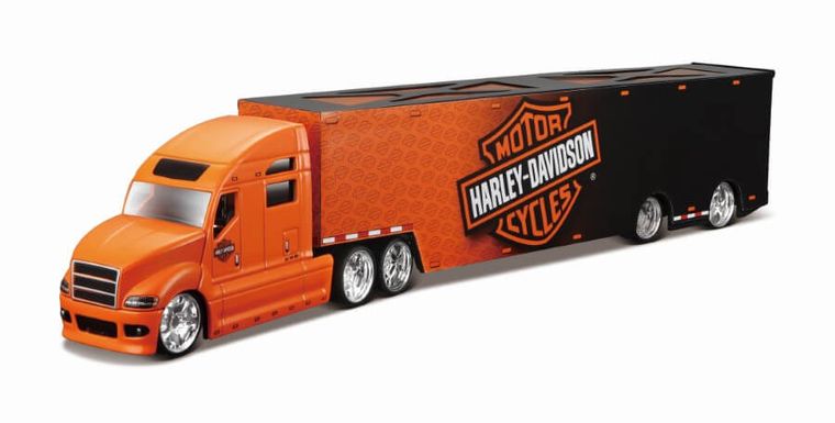 Maisto, Harley Davidson, ciężarówka, czarno-pomarańczowa, 1:64