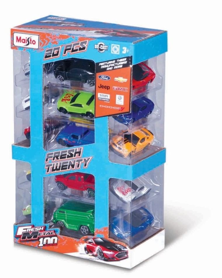 Maisto, zestaw 20 metalowych pojazdów, 3"