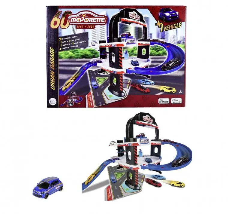 Majorette, 60-lecie, Garaż Miejski, zestaw z pojazdem, 1:64