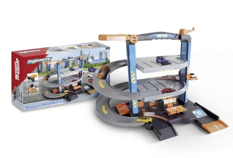Majorette, City Flex, garaż z pojazdami, 1:64, 5 szt.