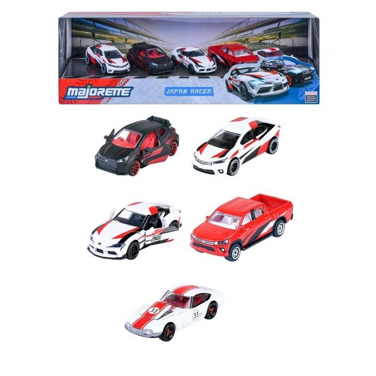 Majorette, Japan Racer, Toyota, modele pojazdów, 1:64, 5 szt.