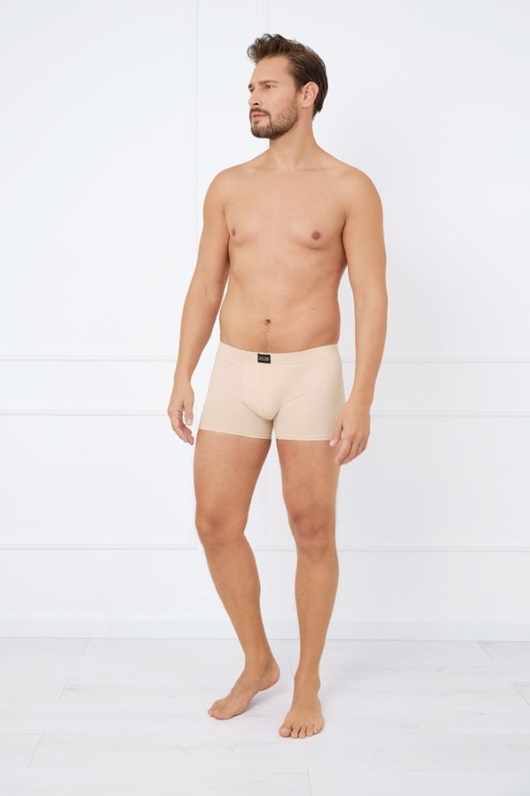 Majtki bokserki męskie, beżowe, Apollo, Italian Fashion
