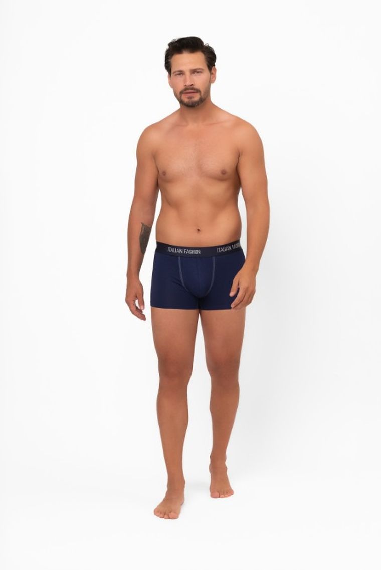 Majtki bokserki męskie, granatowe, Salomon, Italian Fashion