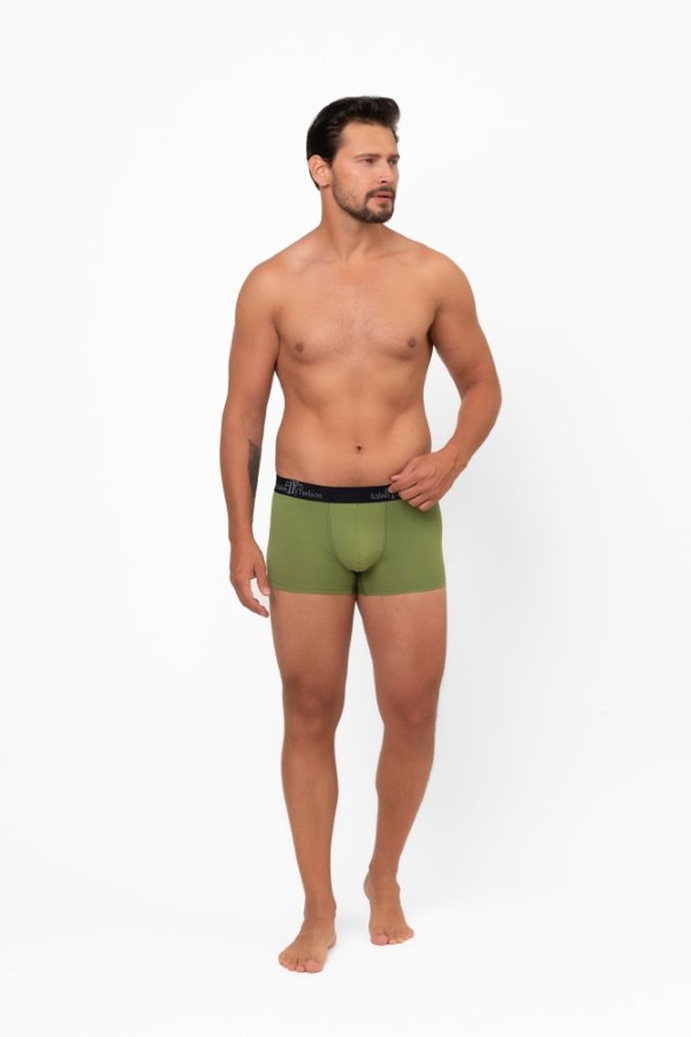 Majtki bokserki męskie, khaki, Aleksander, Italian Fashion