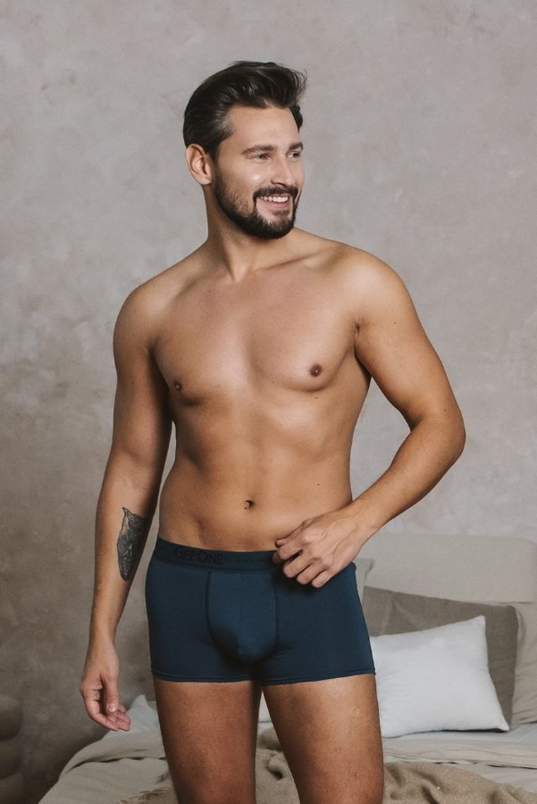 Majtki bokserki męskie, zielone, Umberto, Italian Fashion