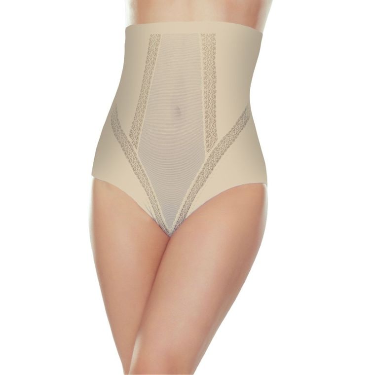 Majtki damskie, wyszczuplające, beżowe, Veolina, Eldar