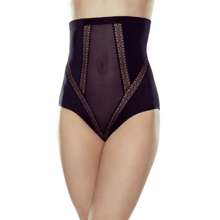 Majtki damskie, wyszczuplające, plus size, czarne, Veolina, Eldar