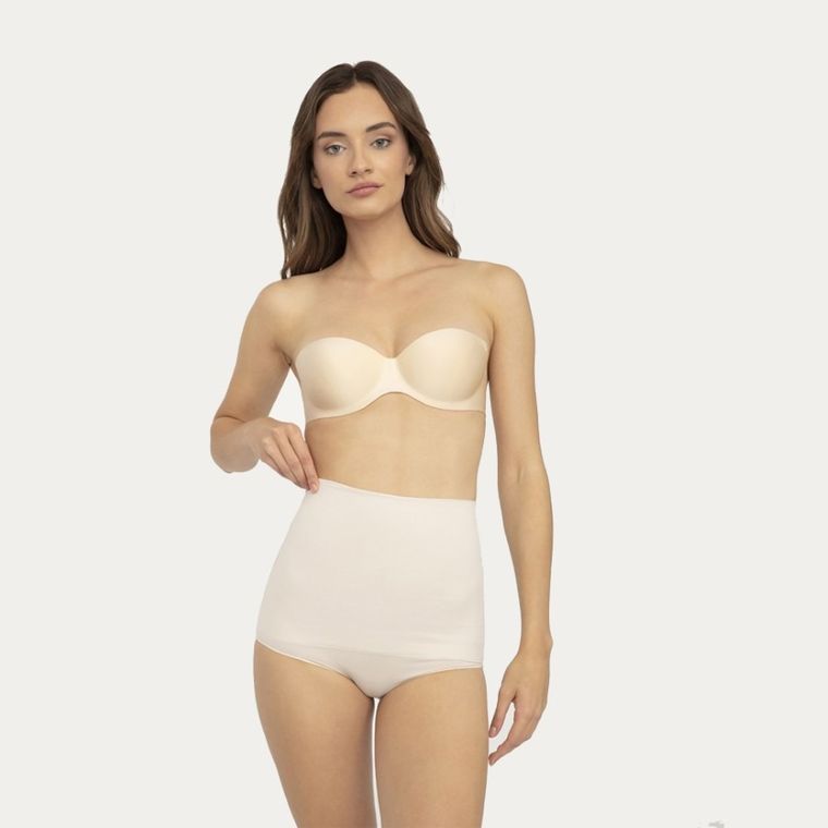 Majtki damskie z wysokim stanem, beżowe, High Waist Corrective Wear, Gatta