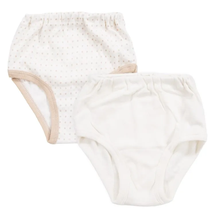 Majtki figi dziewczęce, ecru, zestaw, 2 szt., Eevi