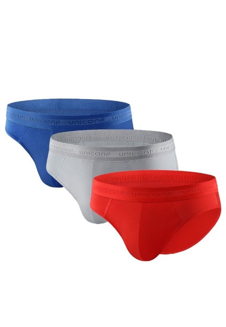 Majtki slipki męskie, mix, zestaw, 3 szt., Uniconf