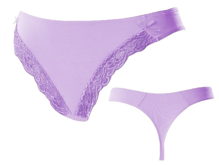 Majtki stringi damskie, fioletowe, Lilka, Saltex
