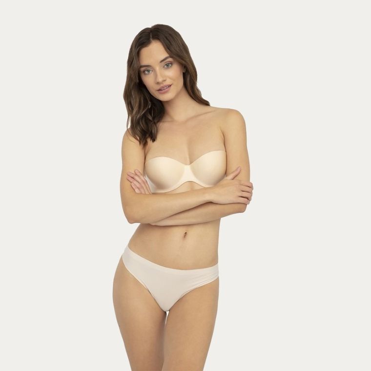 Majtki stringi damskie, jasnobeżowe, Gatta