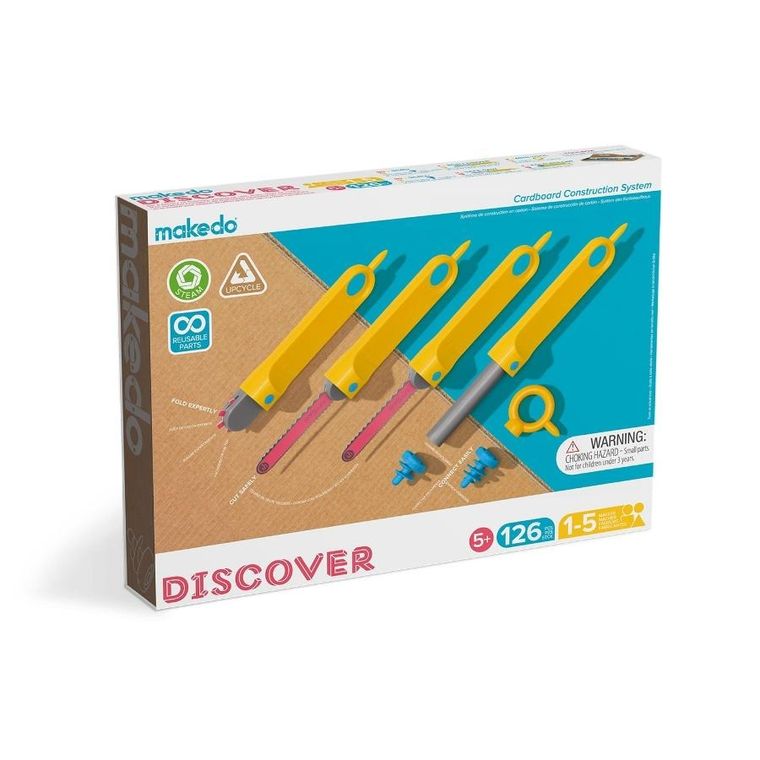 Makedo, Discover, zestaw narzędzi do konstruowania, 126 elementów