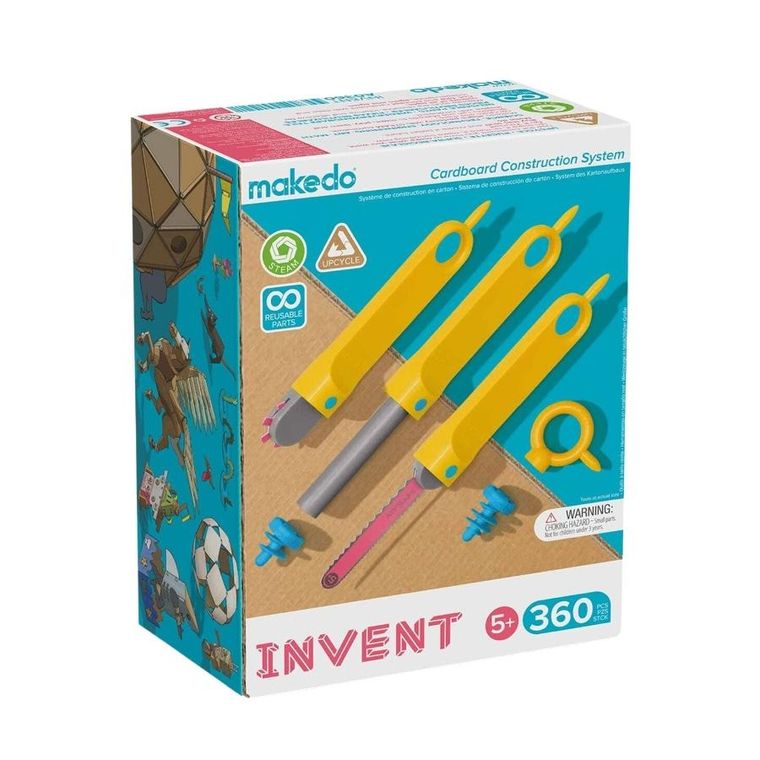 Makedo, Invent, zestaw narzędzi do konstruowania, 360 elementów